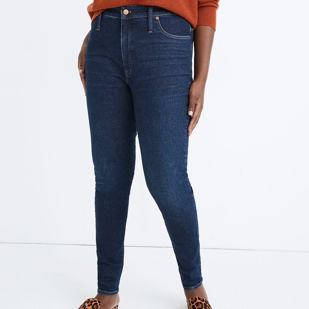 Madewell 9" Mid-Rise Skinny Jeans 31 Orland Wash TENCEL Denim Edition Dark Blue